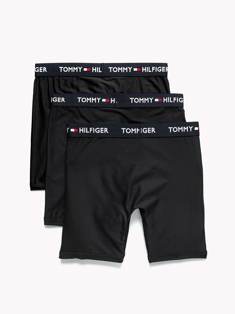 Férfi Tommy Hilfiger Everyday microfiber boxer brief 3pk Boxer Briefs Fekete | HU 1387OKI